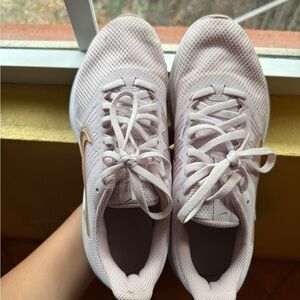 Nike Women's Pink and Gold Running Shoes